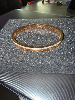 Fashion Jewelry Rose Gold Bangle Bracelet with Screw Motif